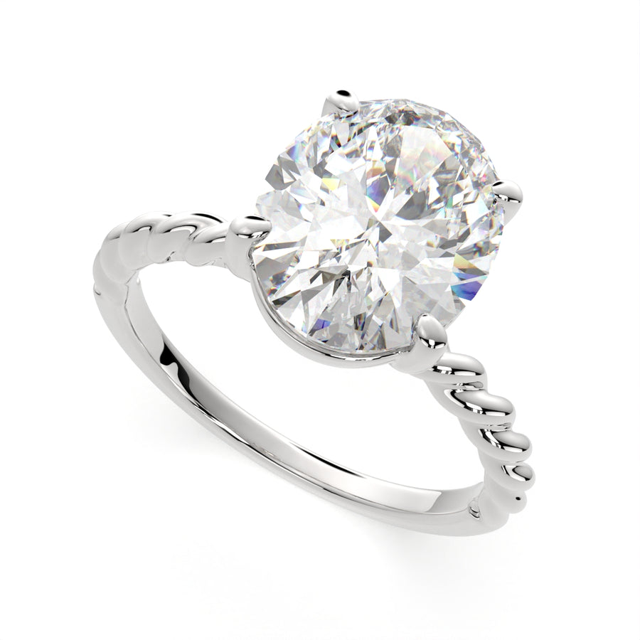 Renata 2 Carat Oval Cut Solitaire Rope Engagement Ring