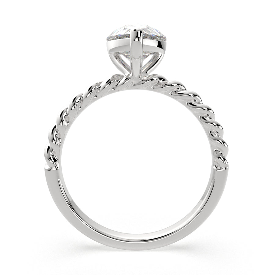 Renata 4 Carat Pear Cut Solitaire Rope Engagement Ring
