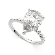 3 Carat VS1 D Lab Grown Diamond Solitaire Pear Ring