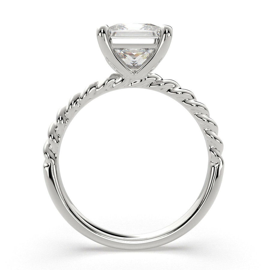 Renata 4 Carat Princess Cut Solitaire Rope Engagement Ring