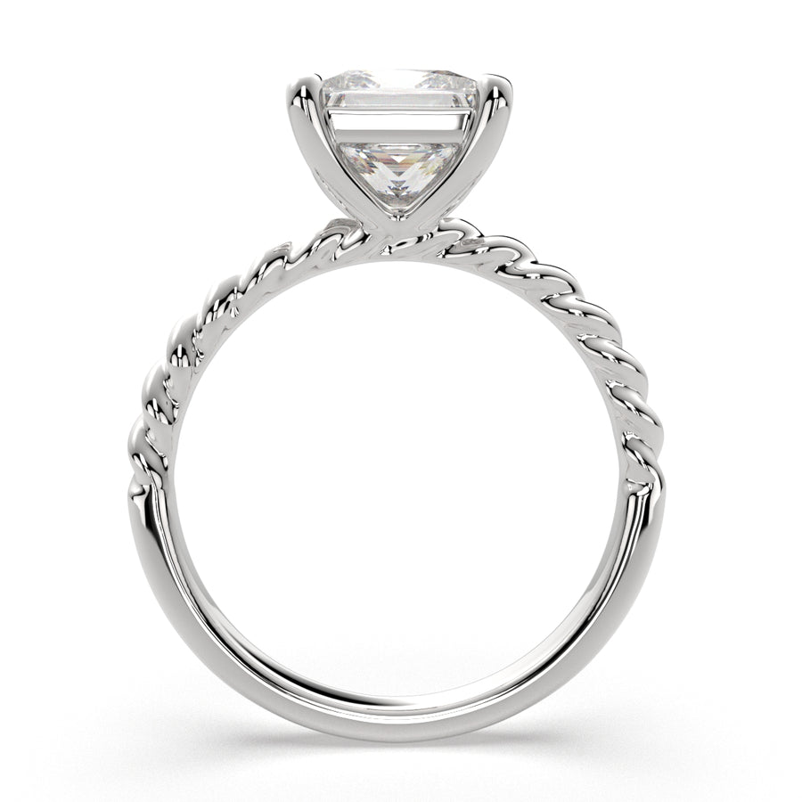 Renata 1 Carat Princess Cut Solitaire Rope Engagement Ring