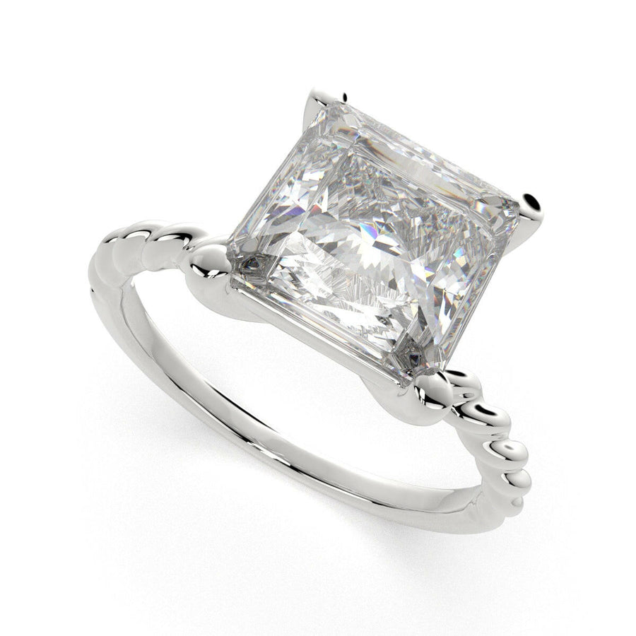 Renata 4 Carat Princess Cut Solitaire Rope Engagement Ring