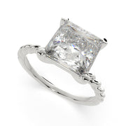 4 Carat VS1 D Lab Grown Diamond Solitaire Princess Ring