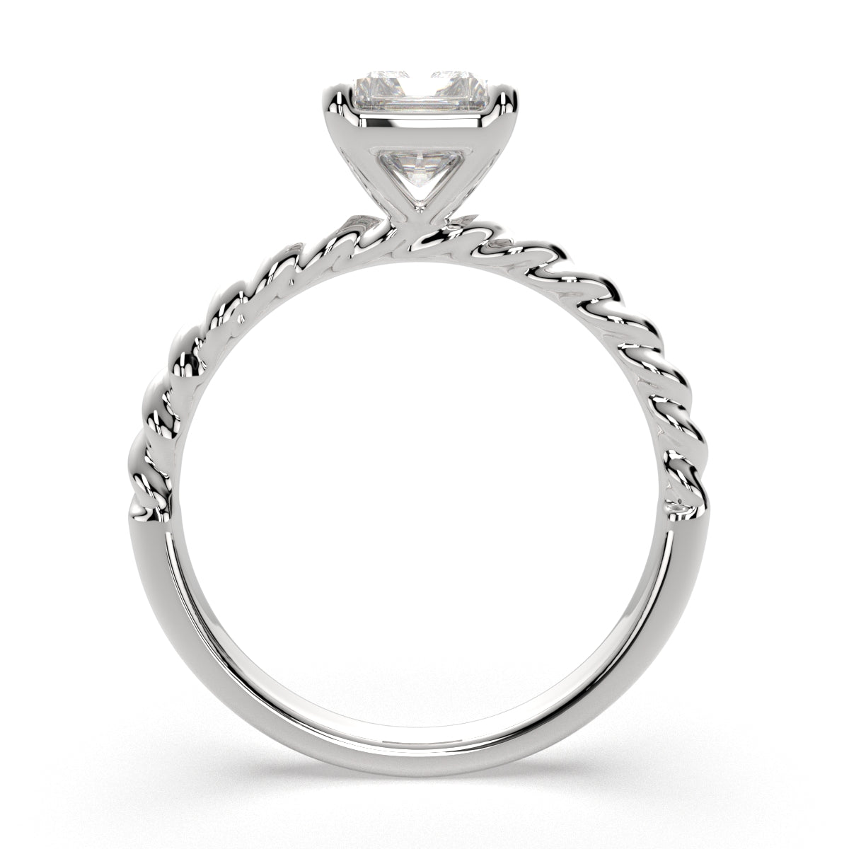 1 Carat VS1 D Lab Grown Diamond Solitaire Radiant Ring