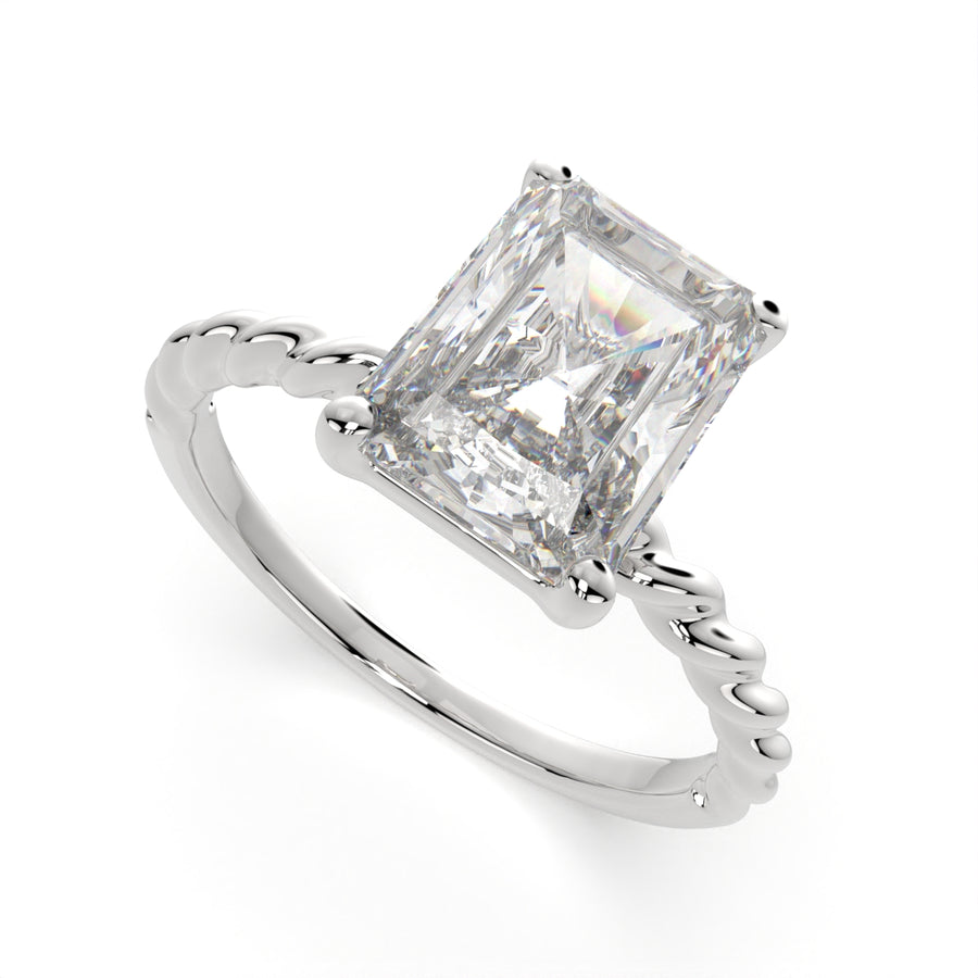 Renata 1 Carat Radiant Cut Solitaire Rope Engagement Ring