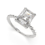 1 Carat VS1 D Lab Grown Diamond Solitaire Radiant Ring