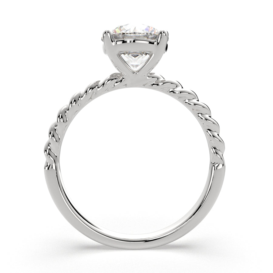 Renata 1 Carat Round Cut Solitaire Rope Engagement Ring