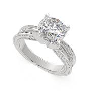 1 Carat VS1 D Lab Grown Diamond Solitaire Cushion Ring