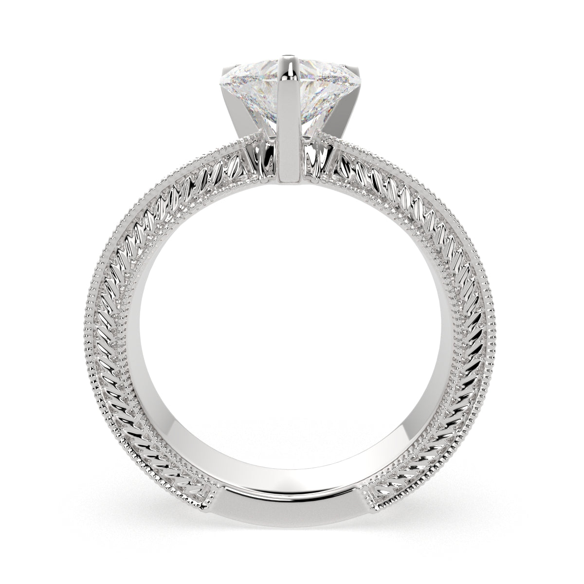 3 Carat VS1 D Lab Grown Diamond Solitaire Heart Ring