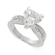 3 Carat VS1 D Lab Grown Diamond Solitaire Heart Ring
