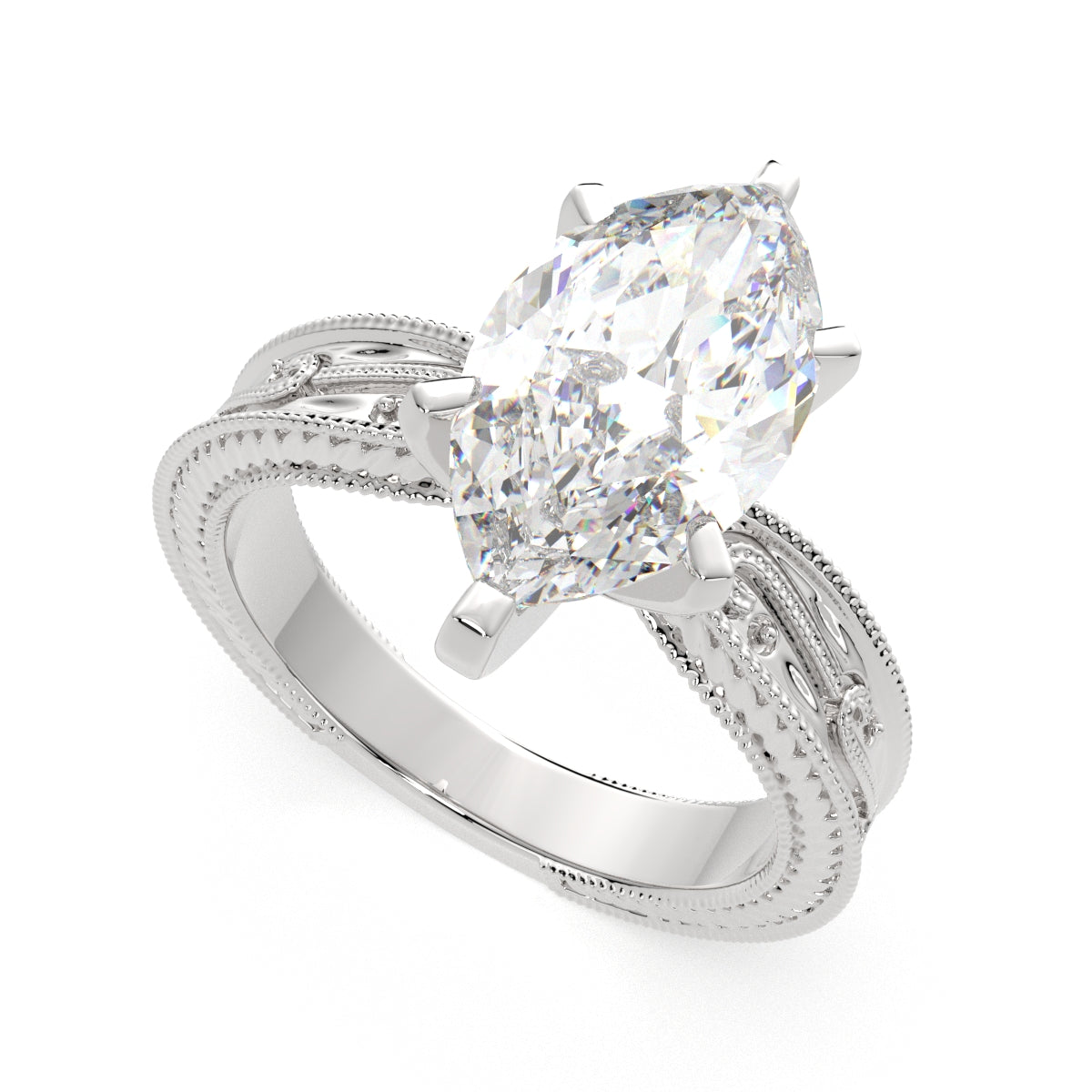 2 Carat VS1 D Lab Grown Diamond Solitaire Marquise Ring