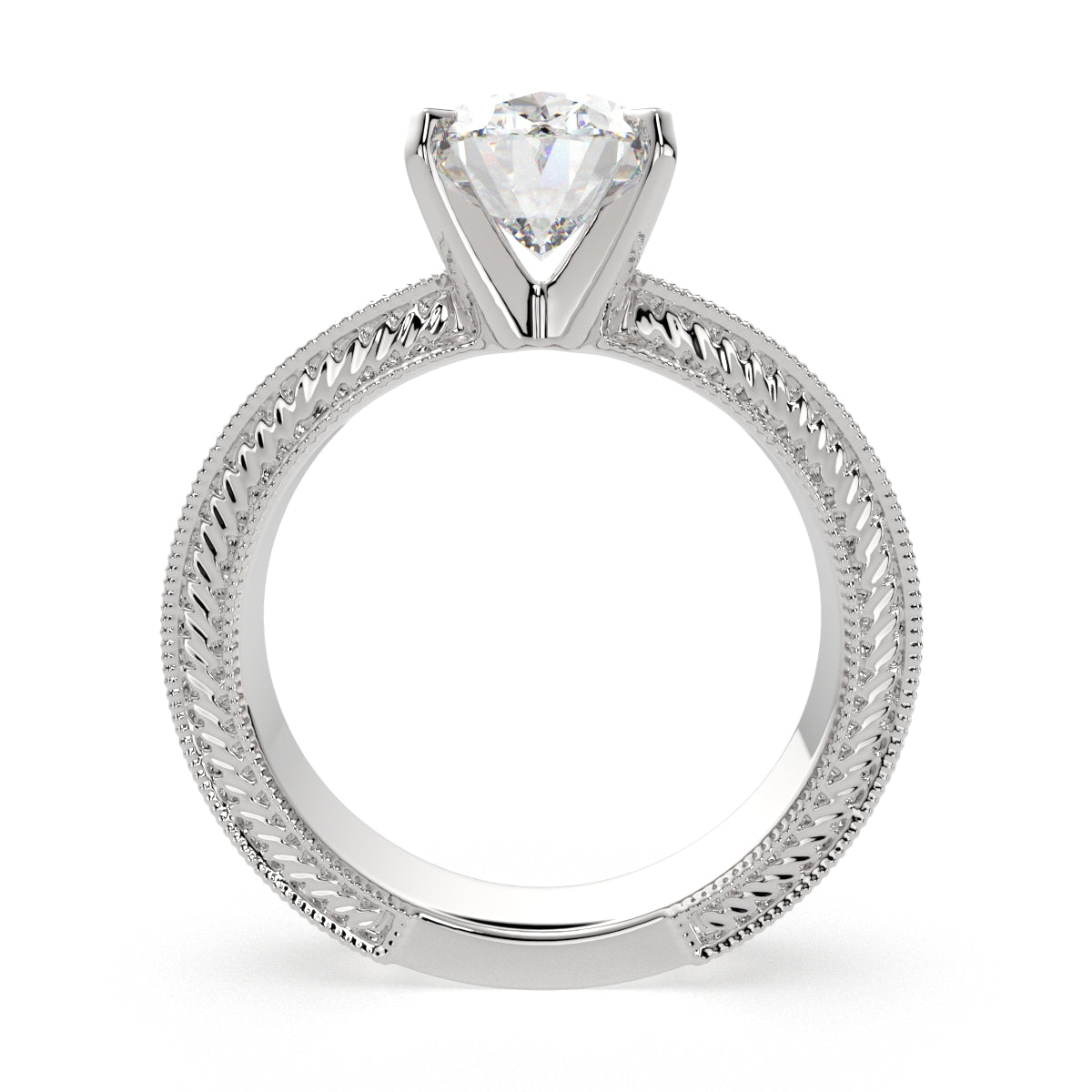 3 Carat VS1 D Lab Grown Diamond Solitaire Oval Ring