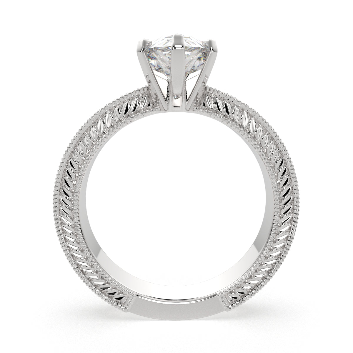 1 Carat VS1 D Lab Grown Diamond Solitaire Pear Ring