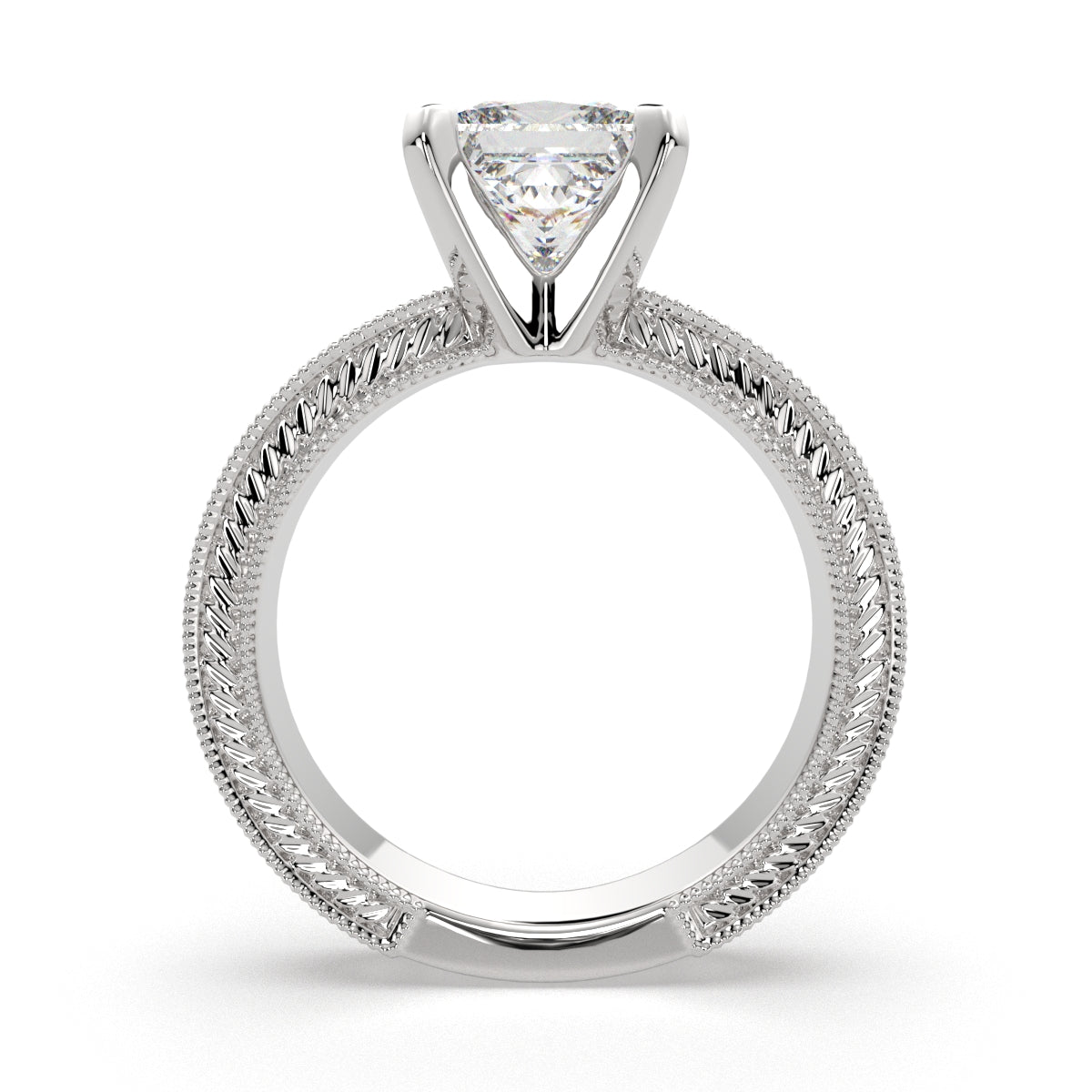 1 Carat VS1 D Lab Grown Diamond Solitaire Princess Ring