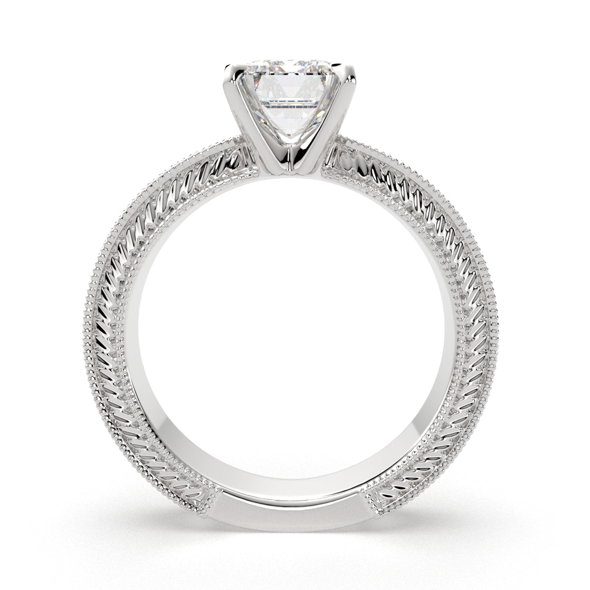 1 Carat VS1 D Lab Grown Diamond Solitaire Radiant Ring