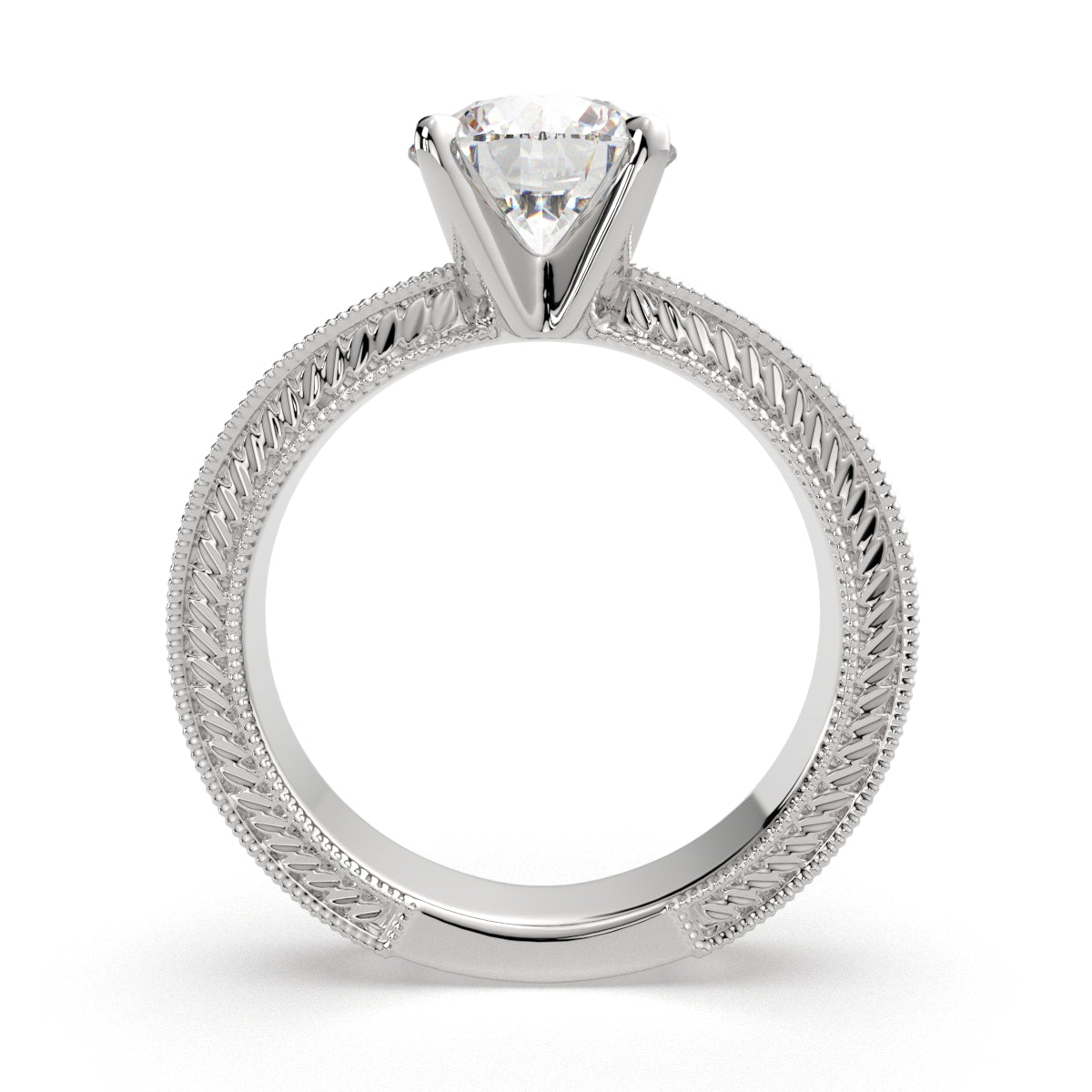 3 Carat VS1 D Lab Grown Diamond Solitaire Round Ring