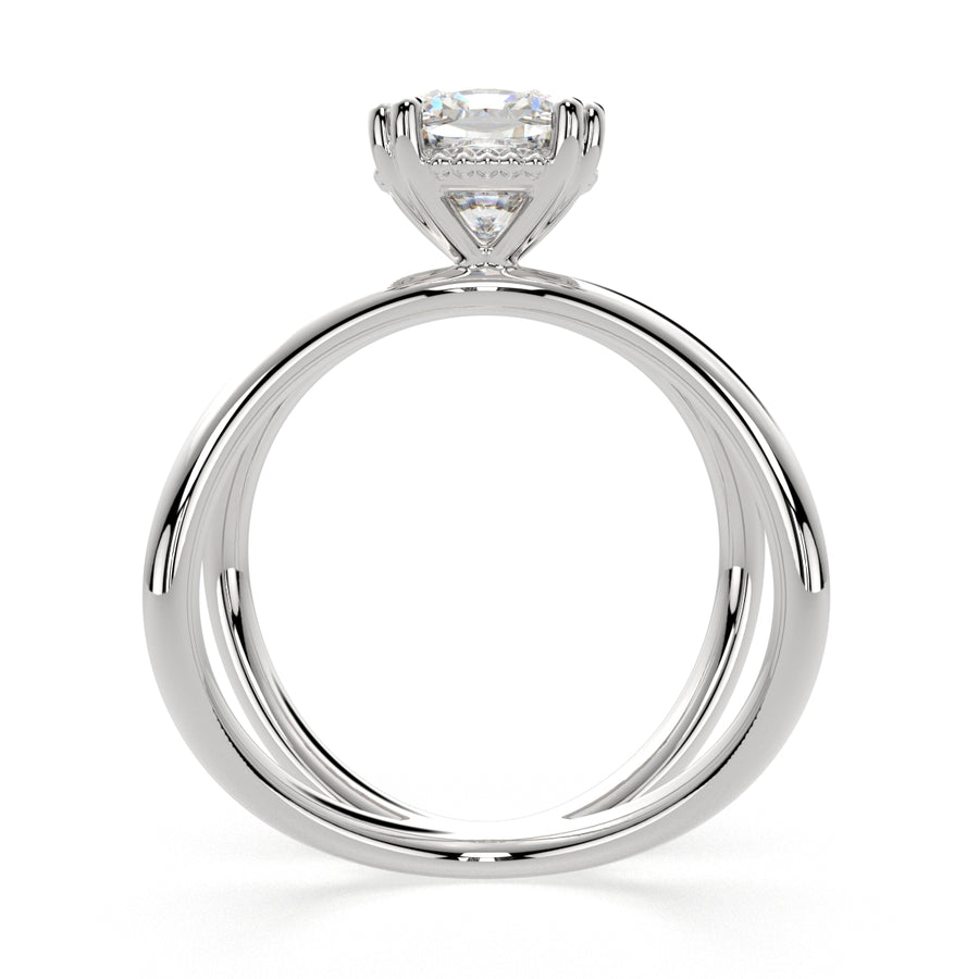 Tatiana 1 Carat Cushion Cut Solitaire Split Shank Engagement Ring