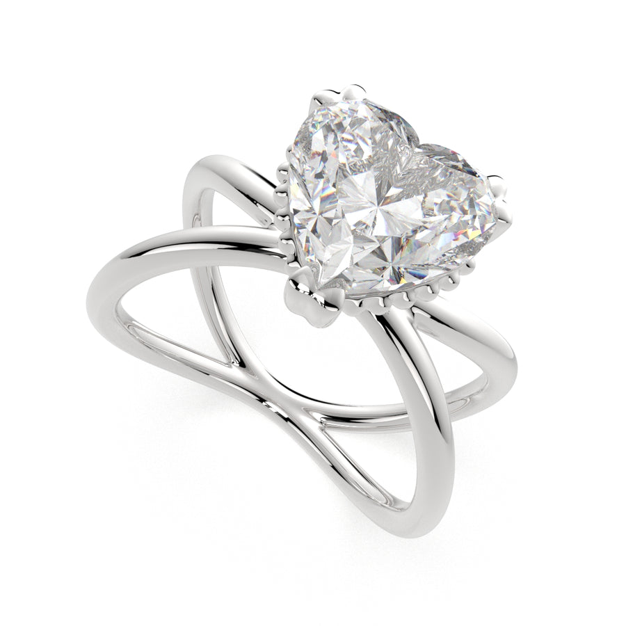 Tatiana 4 Carat Heart Cut Solitaire Split Shank Engagement Ring