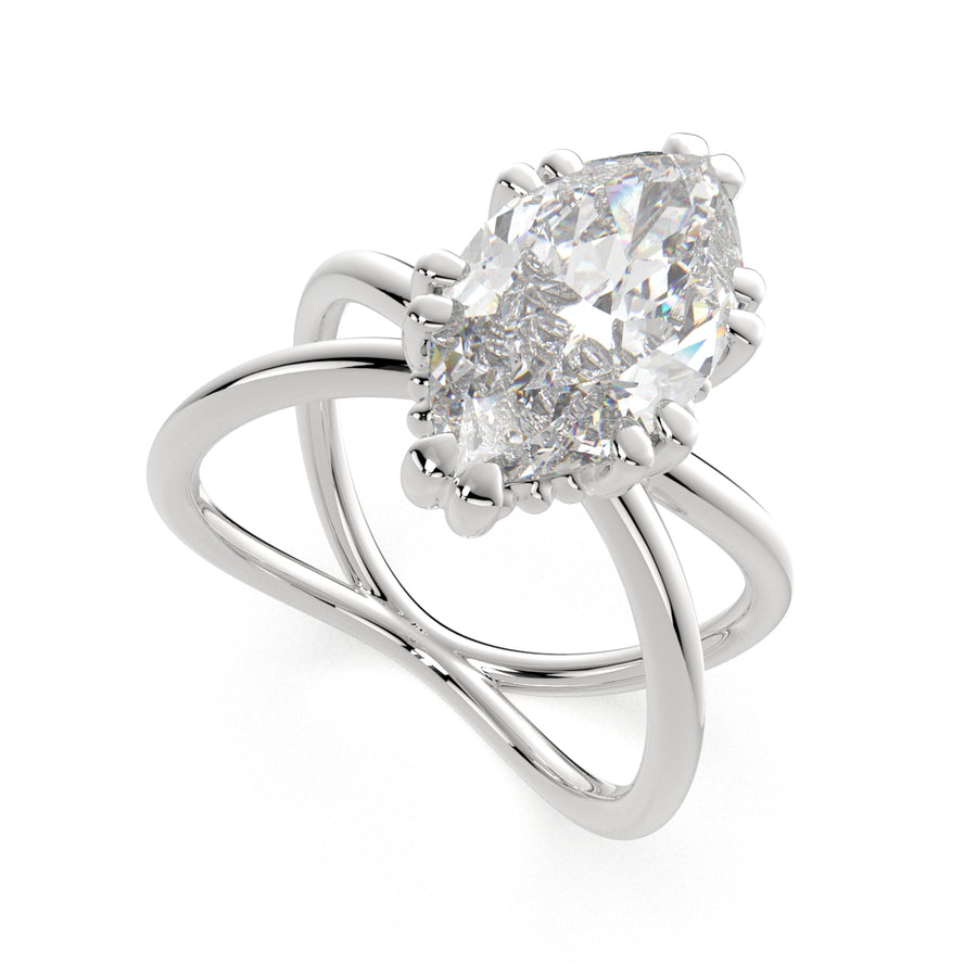 Tatiana 3 Carat Marquise Cut Solitaire Split Shank Engagement Ring