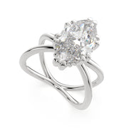 3 Carat VS1 D Lab Grown Diamond Solitaire Split Shank Marquise Ring