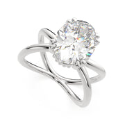 1 Carat VS1 D Lab Grown Diamond Solitaire Split Shank Oval Ring