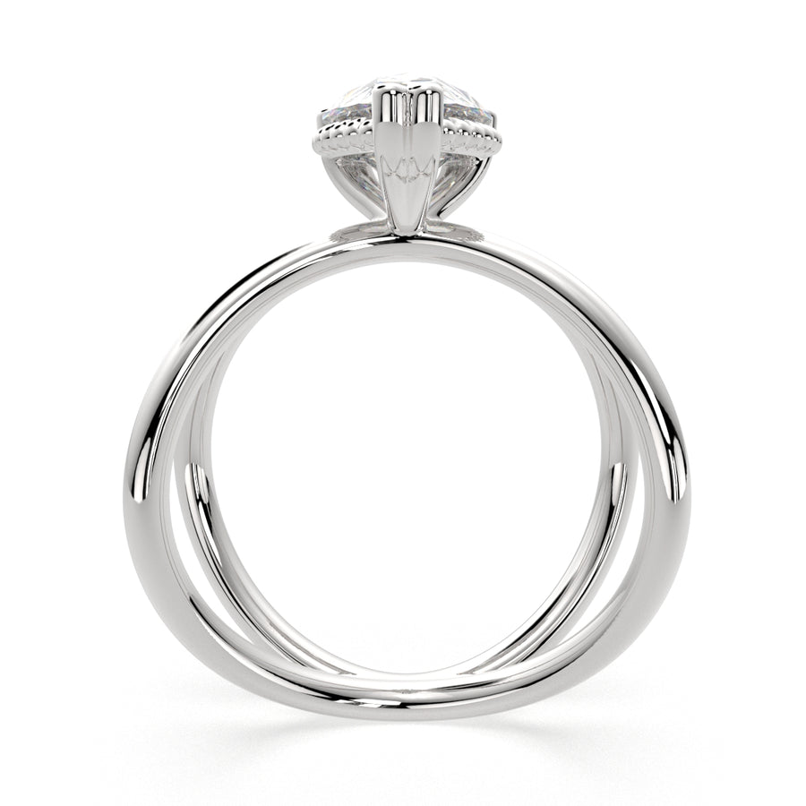 Tatiana 3 Carat Pear Cut Solitaire Split Shank Engagement Ring