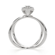 3 Carat VS1 D Lab Grown Diamond Solitaire Split Shank Pear Ring