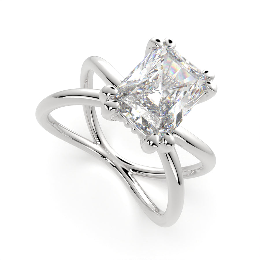 Tatiana 3 Carat Radiant Cut Solitaire Split Shank Engagement Ring