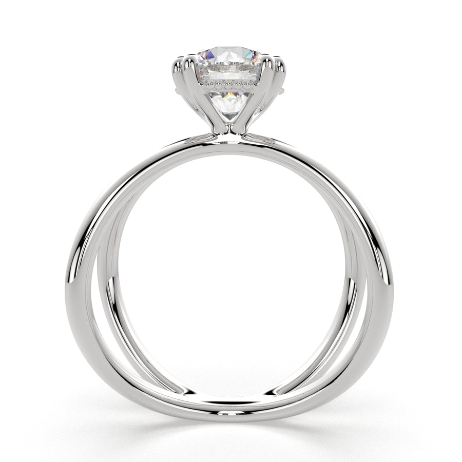 Tatiana 3 Carat Round Cut Solitaire Split Shank Engagement Ring