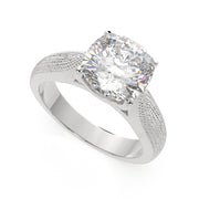 3 Carat VS1 D Lab Grown Diamond Solitaire Cushion Ring