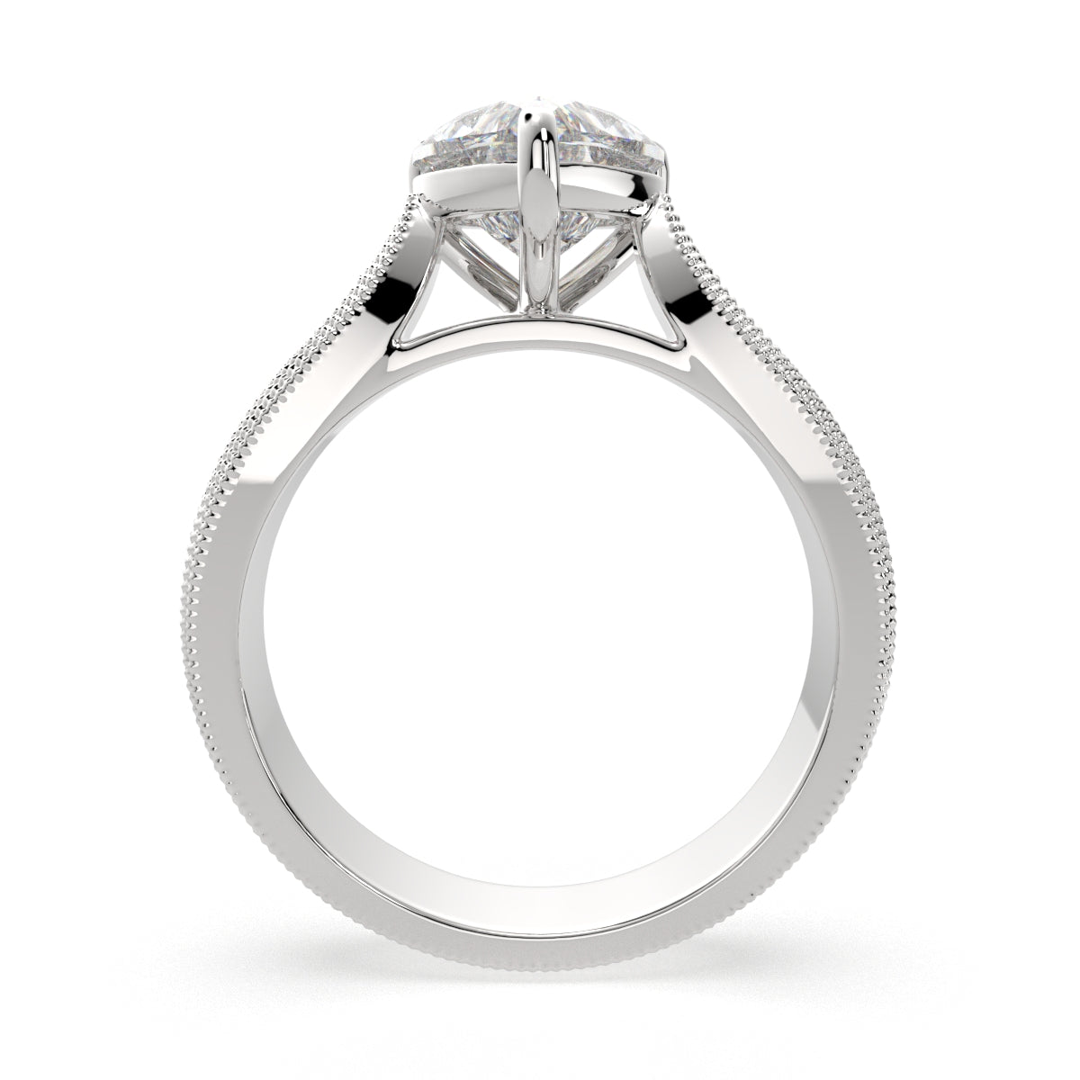 4 Carat VS1 D Lab Grown Diamond Solitaire Heart Ring