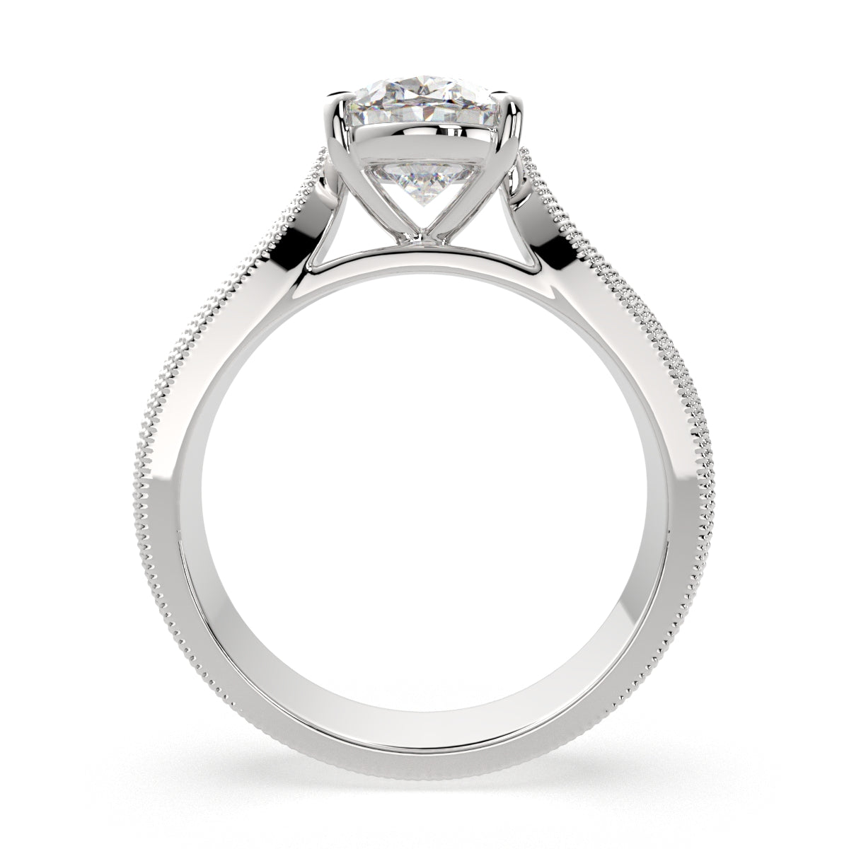 3 Carat VS1 D Lab Grown Diamond Solitaire Oval Ring