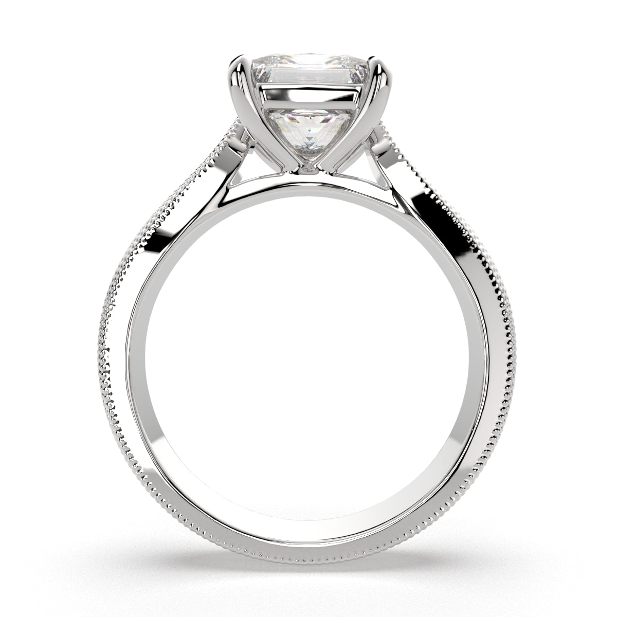 3 Carat VS1 D Lab Grown Diamond Solitaire Princess Ring