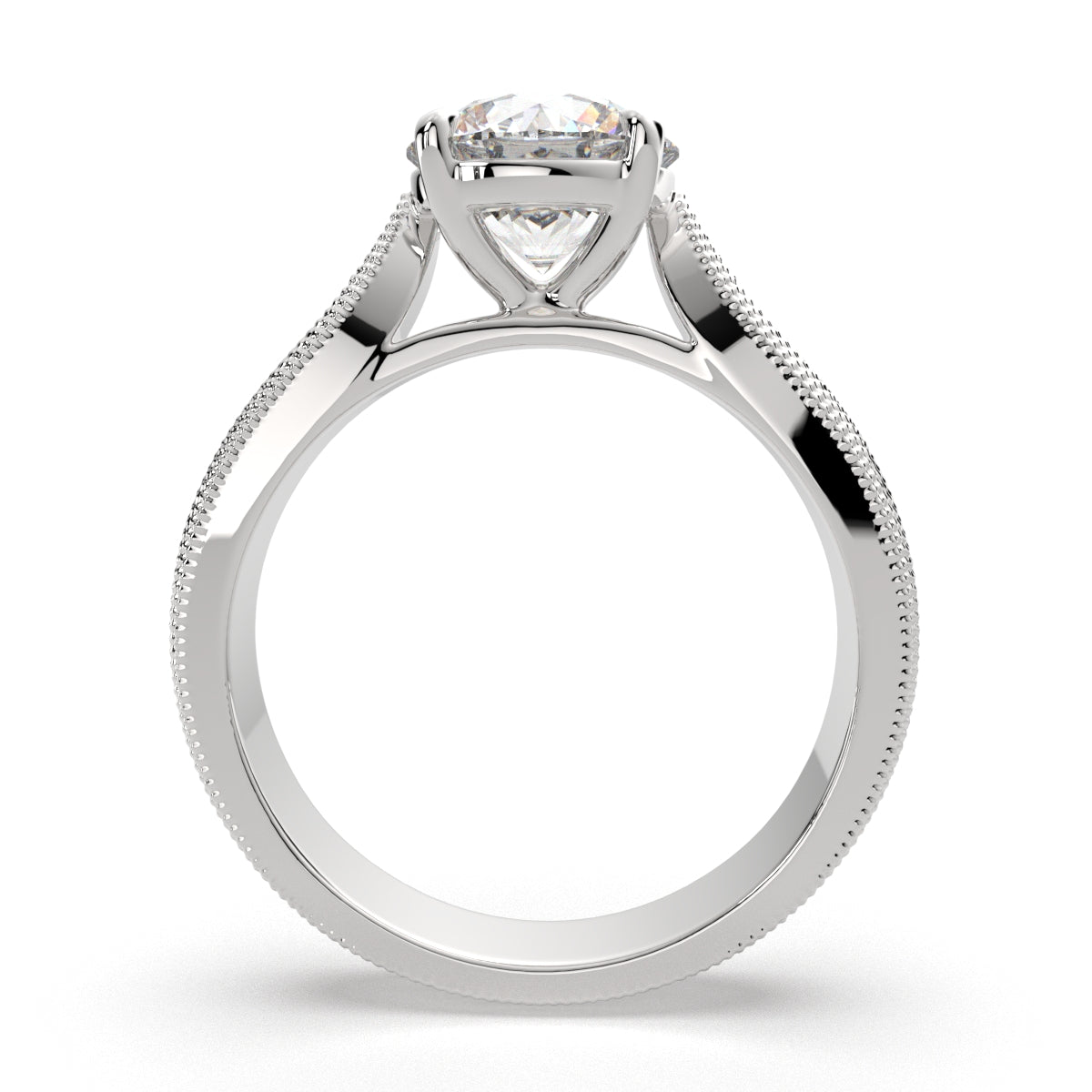 1 Carat VS1 D Lab Grown Diamond Solitaire Round Ring
