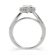 2.15 Carat VS1 D Lab Grown Diamond Halo Pave Heart Ring