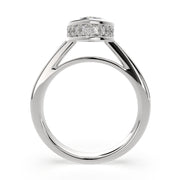 1.15 Carat VS1 D Lab Grown Diamond Halo Pave Marquise Ring