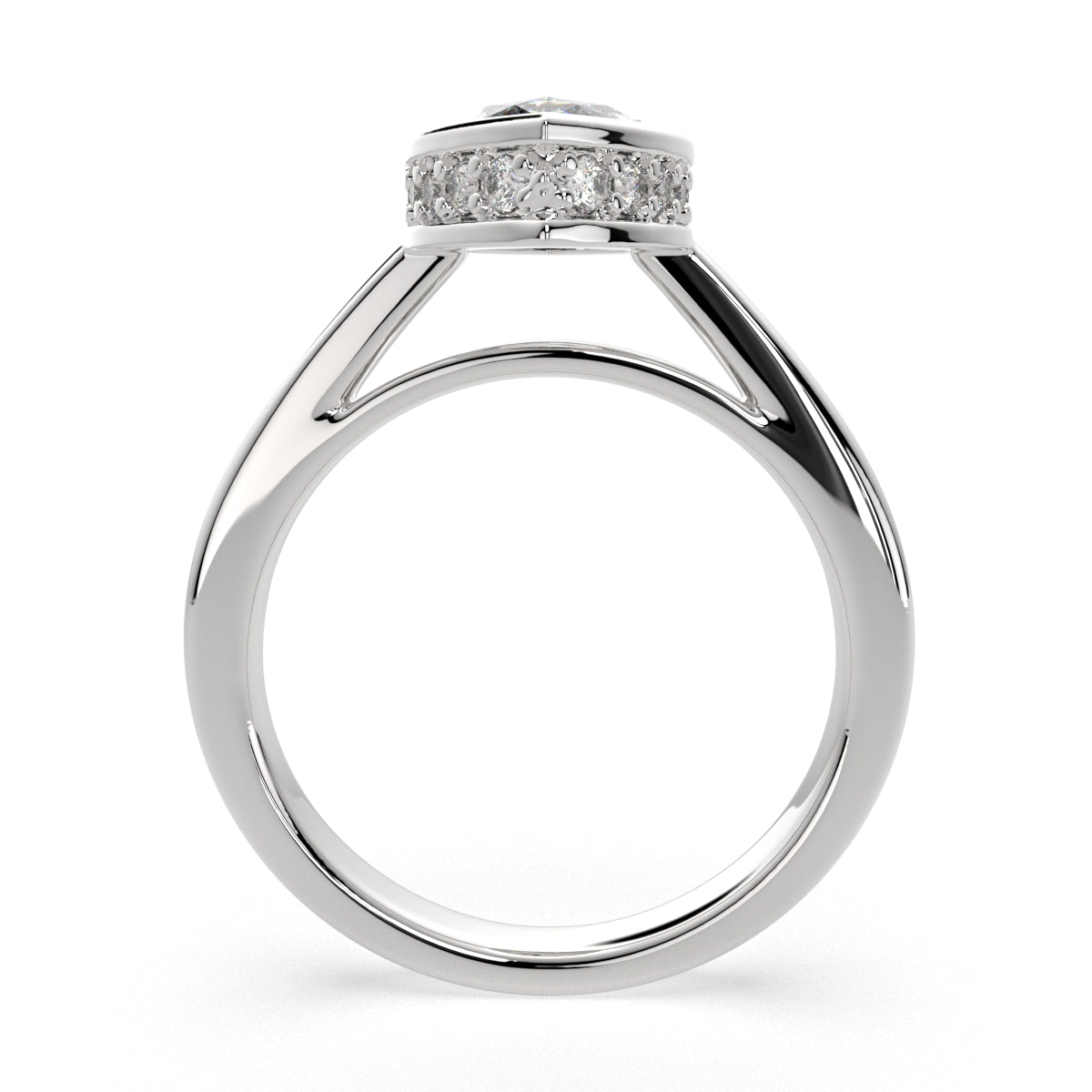 3.15 Carat VS1 D Lab Grown Diamond Halo Pave Marquise Ring
