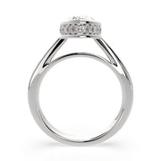1.15 Carat VS1 D Lab Grown Diamond Halo Pave Pear Ring