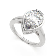 1.15 Carat VS1 D Lab Grown Diamond Halo Pave Pear Ring