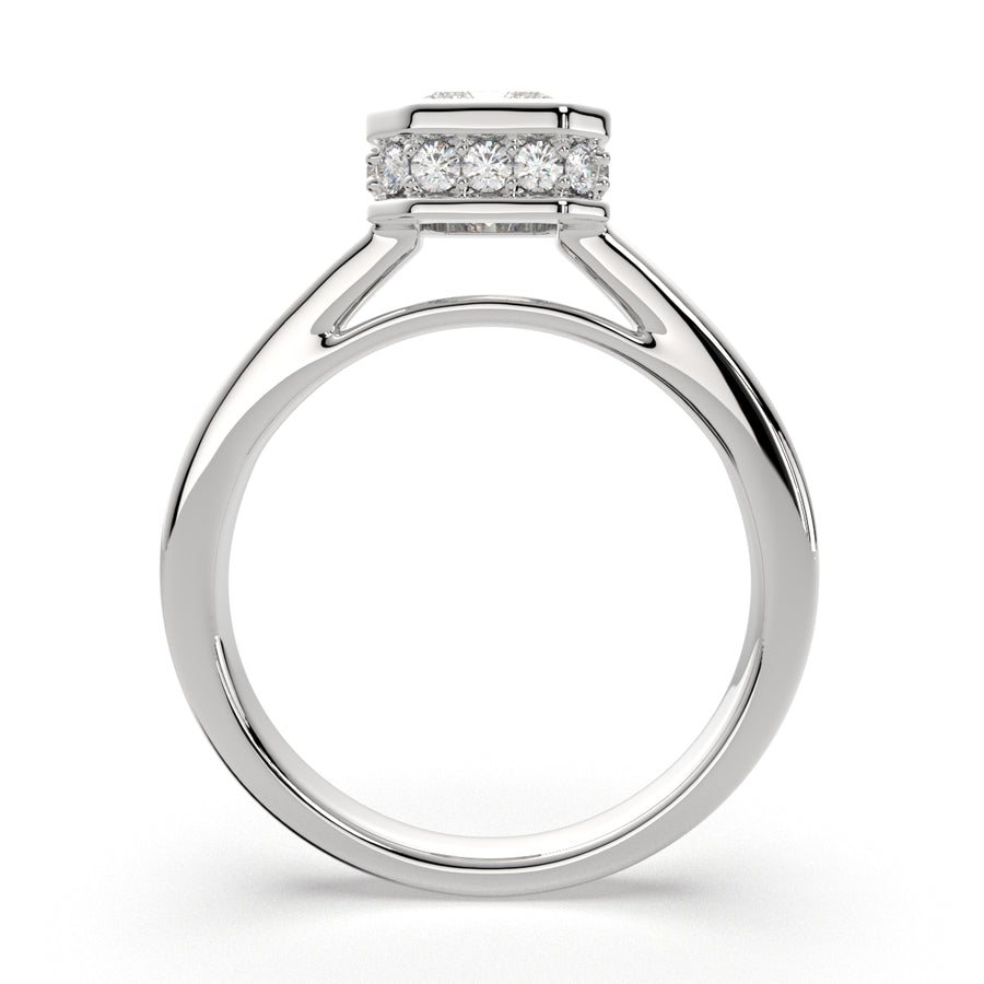 Xenia 2.15 Carat Radiant Cut Halo Pave Solitaire Engagement Ring
