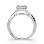2.15 Carat VS1 D Lab Grown Diamond Halo Pave Radiant Ring