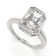 2.15 Carat VS1 D Lab Grown Diamond Halo Pave Radiant Ring