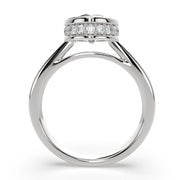 1.15 Carat VS1 D Lab Grown Diamond Halo Pave Round Ring