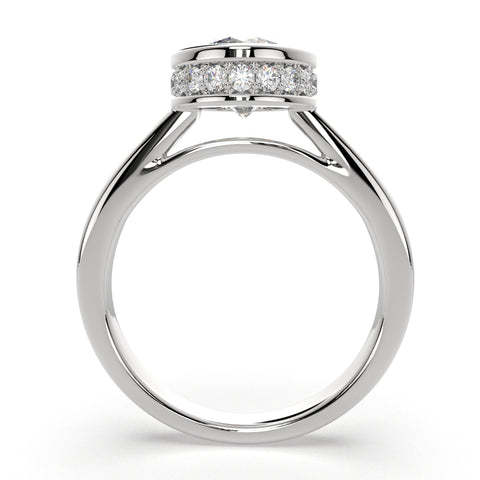 1.15 Carat VS1 D Lab Grown Diamond Halo Pave Round Ring