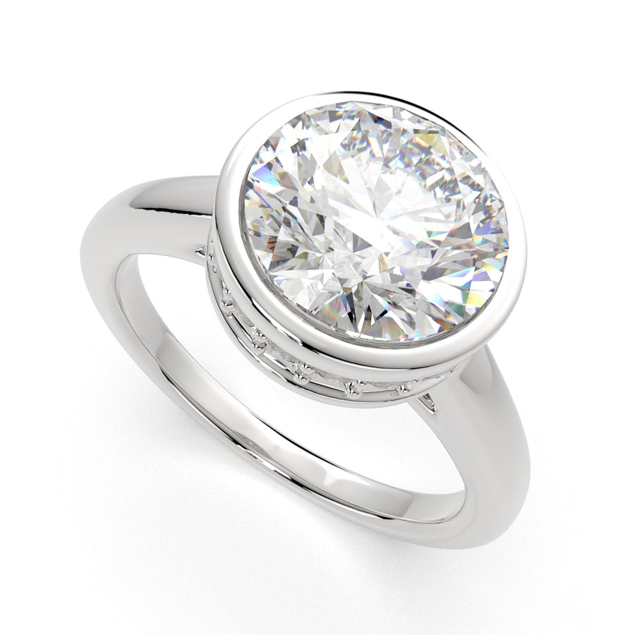 Xenia 1.15 Carat Round Cut Halo Pave Solitaire Engagement Ring