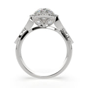 1.35 Carat VS1 D Lab Grown Diamond Halo Pave Heart Ring