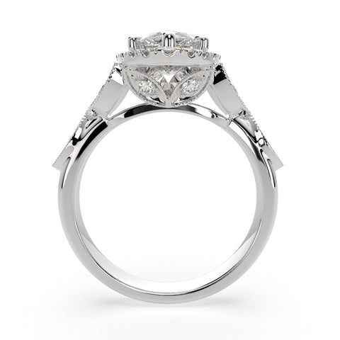 2.35 Carat VS1 D Lab Grown Diamond Halo Pave Marquise Ring