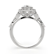 3.35 Carat VS1 D Lab Grown Diamond Halo Pave Pear Ring