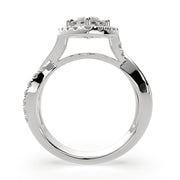 2.35 Carat VS1 D Lab Grown Diamond Halo Pave Split Shank Marquise Ring