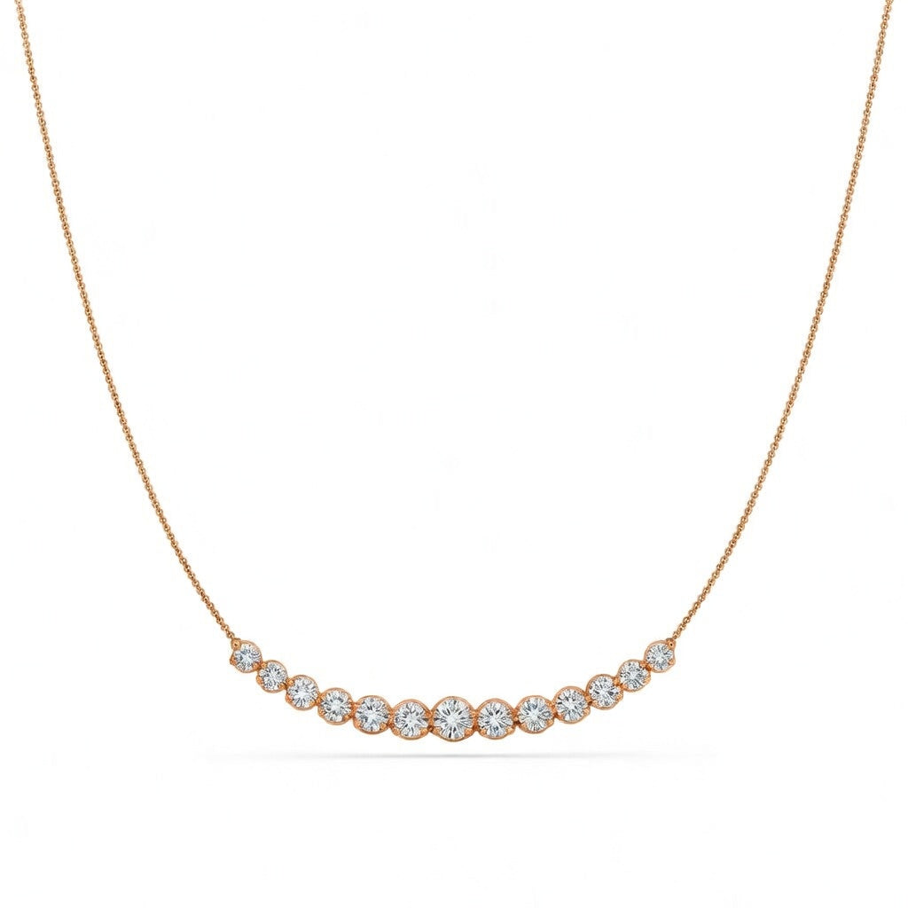 3.2 Ct Round Cut Diamond Chain Necklace VS1 D-F White Gold 14k
